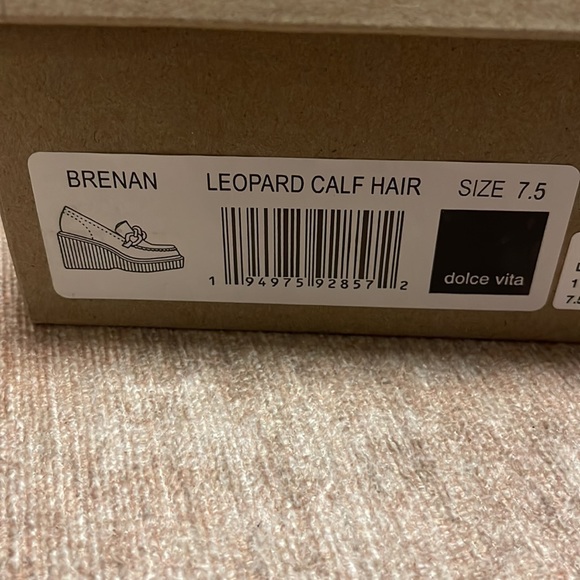 Dolce Vita- Brenan Leopard Calf Hair Wedge Loafers- New - Picture 6 of 9